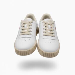 Puma Kids Suede Sneakers Beige Cream Size 2C EUR 33 Lace Up Shoes